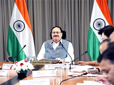 JP Nadda reviews healthcare systems in WB with CM Suvendu Adhikari