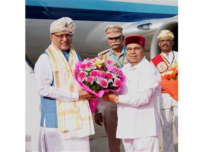 VP Radhakrishnan arrives in Karnataka for 3-day multi-state tour; Governor accords warm welcome