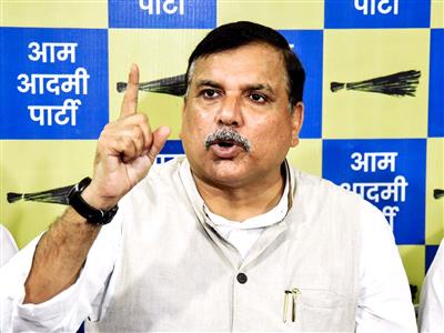 AAP MP Sanjay Singh questions PM Modi over alleged disrespect of India's national flag in US