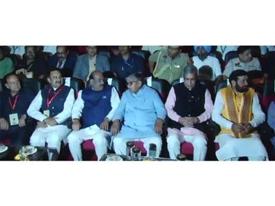 Chandigarh: Lok Sabhs Speaker Om Birla witnesses play 'Jivant Samvidhan' at Tagore Auditorium