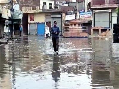 Haryana: Brief rainfall causes severe waterlogging in Ambala, more showers likely