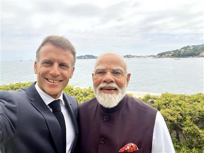 Picture perfect in Nice: Macron's one-word captioned selfie with PM Modi goes viral