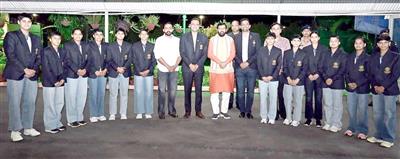 Chief Minister Nayab Singh Saini Meets Junior Women's Handball Team
