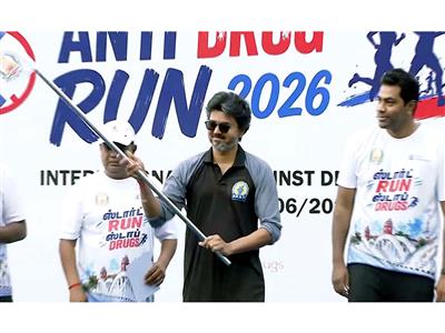 Chennai: Tamil Nadu CM Vijay flags off 'Start Run, Stop Drugs' anti-drug awareness run