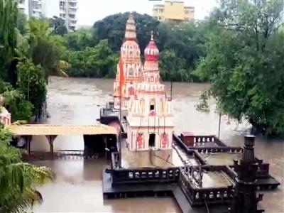 Maharashtra: Water enters Pimpri-Chinchwad's Morya Gosavi Ganpati Temple as Pawana River swells