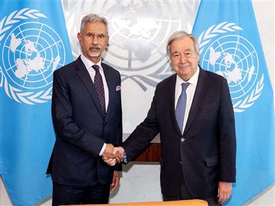 EAM Jaishankar meets UN Secretary General Guterres in New York