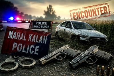 Police Encounter in Barnala; Two Alleged Gangsters Arrested, Illegal Pistols Seized