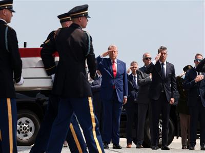 Trump attends return of 4 US soldiers killed in Iran war at Dover Air Force Base