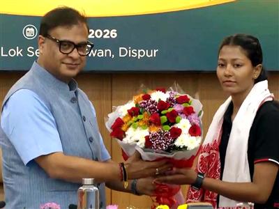 CM Himanta Biswa Sarma felicitates Assam's 1st woman Everest climber Rupamoni Gorh