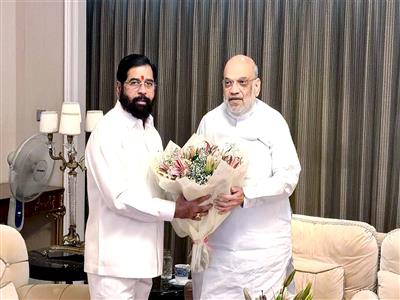 Maharashtra Dy CM Eknath Shinde holds courtesy meeting with Union Home Minister Amit Shah in Pune