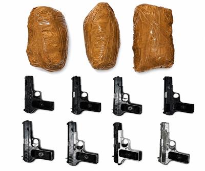 Six linked to cross-border smuggling modules held with 2.9kg heroin, 8 pistols