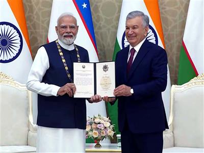 PM Modi receives Uzbekistan's top State honour 'Oliy Darajali Dustlik', says India, Uzbek will become 