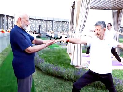 PM Modi attends Yoga programme in Tashkent, shares glimpses from Uzbekistan visit