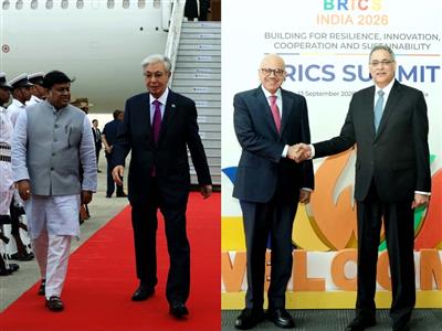 Kazakh President Tokayev, Bahrain's Foreign Minister Al Zayani arrive in India for 18th BRICS Summit