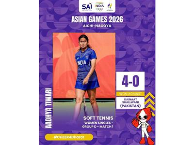 Asian Games: Soft Tennis player Aadhya Tiwari bows out despite 4-0 win over Pakistan’s Kainaat Shallwani