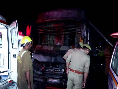 Greater Noida Bus Fire: 2 arrested after 9 passengers die in Yamuna Expressway blaze