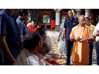 UP: CM Yogi Adityanath holds 'Janta Darshan' in Gorakhpur, listens to public grievances