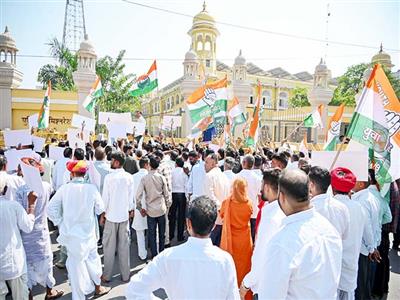 Rajasthan Congress protests in Jaipur, demands Zero FIR over alleged assault on NSUI Leader