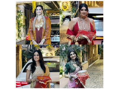 Sonam Kapoor, Shilpa Shetty, Anshula Kapoor, Mira Rajput and others arrive at Anil Kapoor's residence for Karwa Chauth